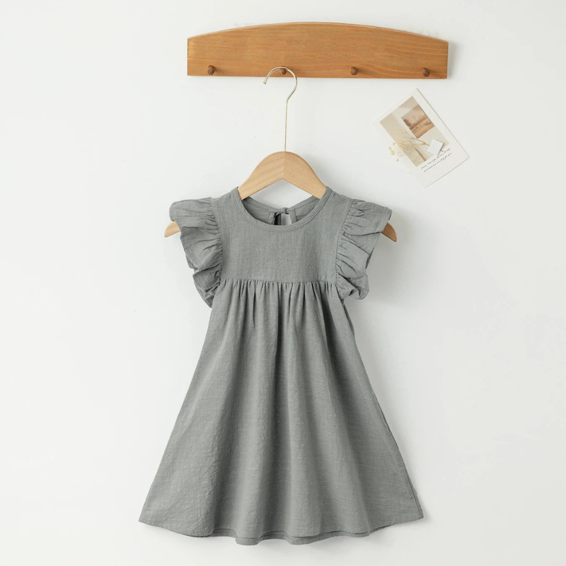 Toddler Flying Sleeve Cotton Dress - FlutterGlee