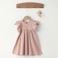 Toddler Flying Sleeve Cotton Dress - FlutterGlee