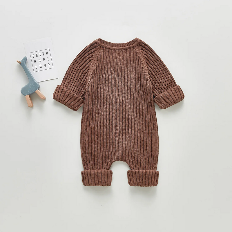 Long-Sleeve Knitted Baby Jumpsuit - WonderSnug